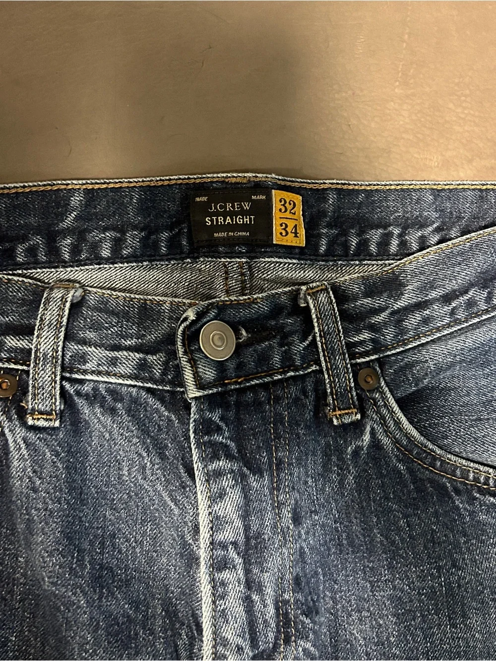 J. Crew Men's Straight Jeans in Medium Blue Wash